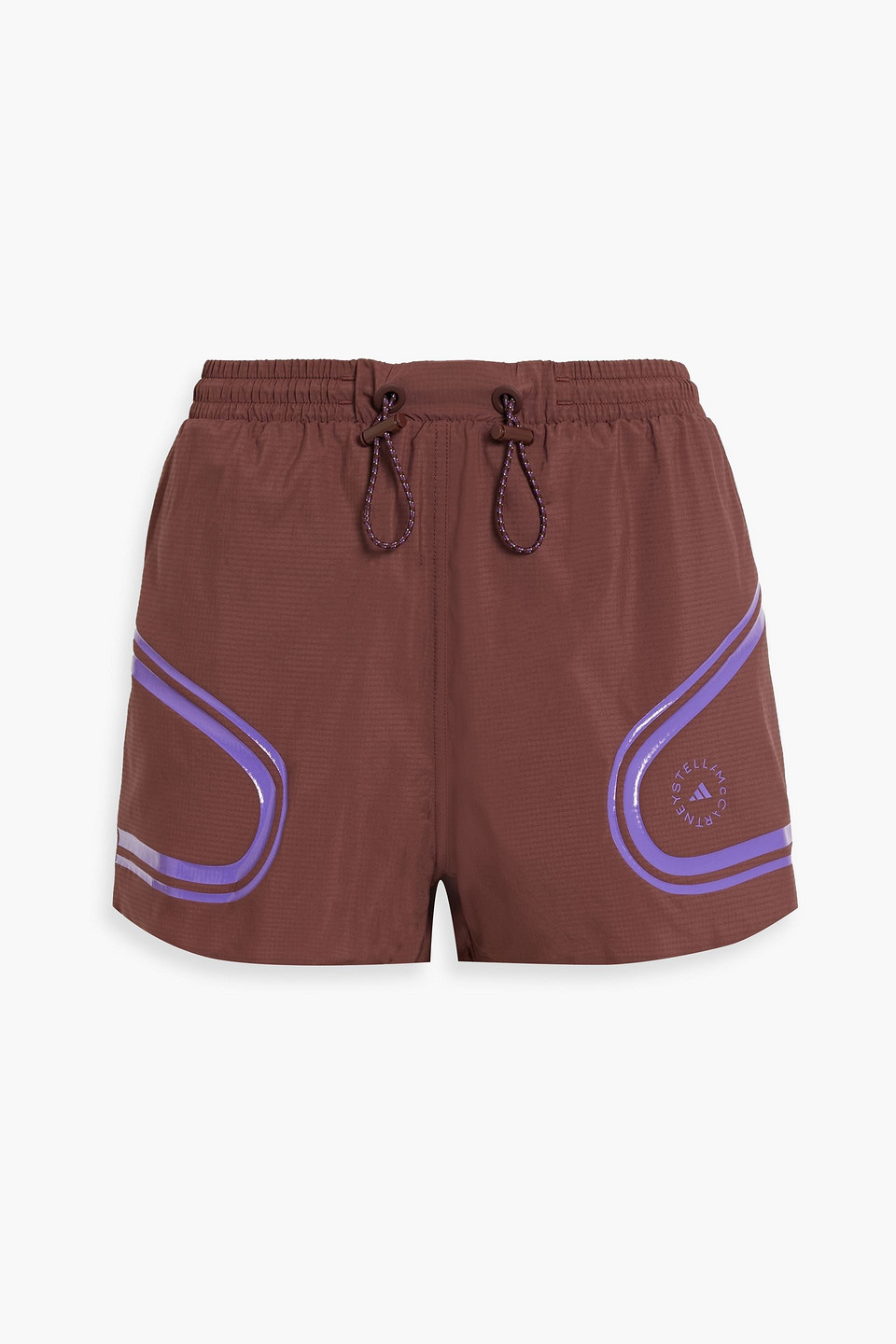 adidas by stella mccartney - printed ripstop shorts - burgundy - xxs