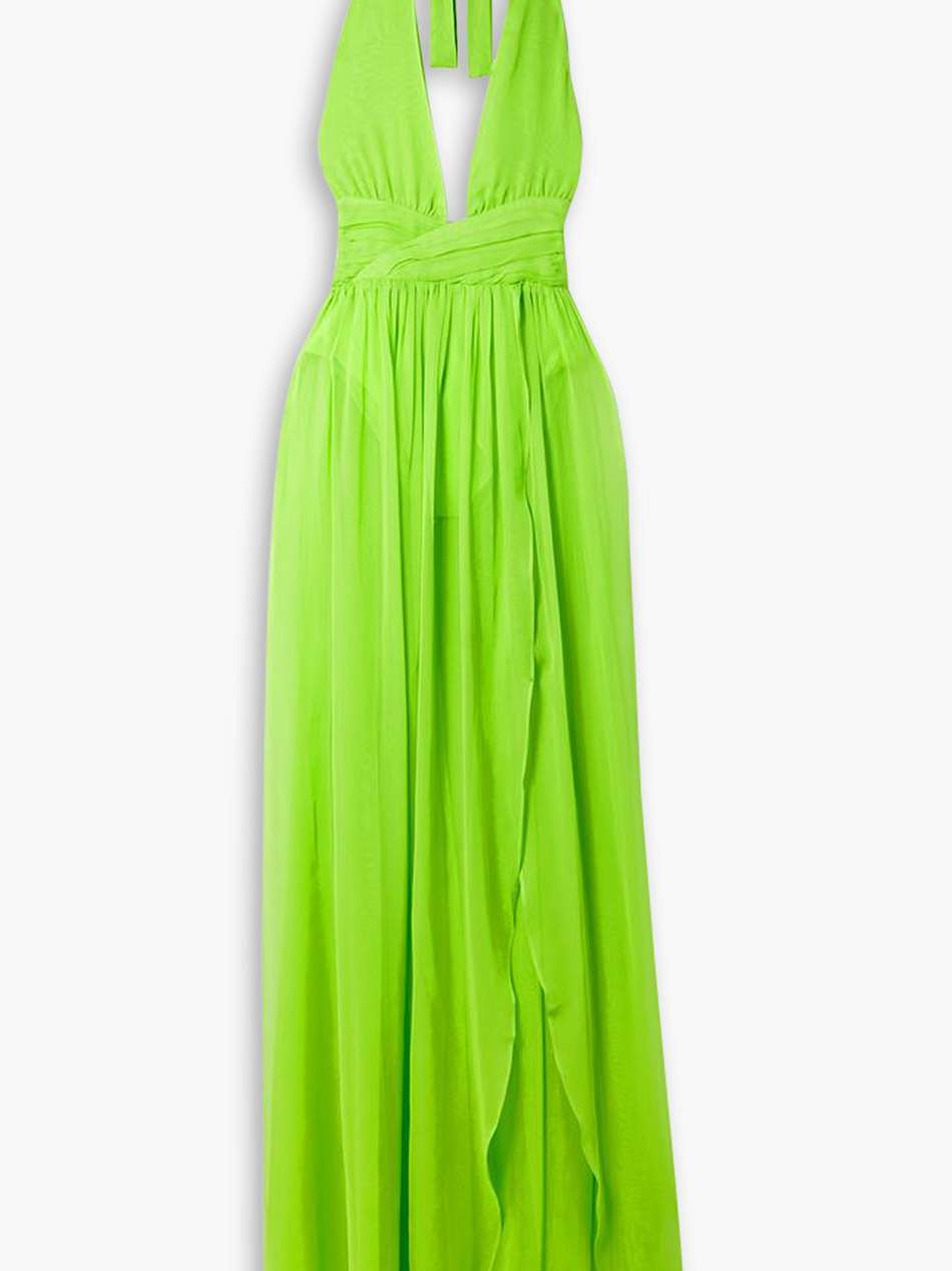 zion silk-chiffon halterneck maxi dress