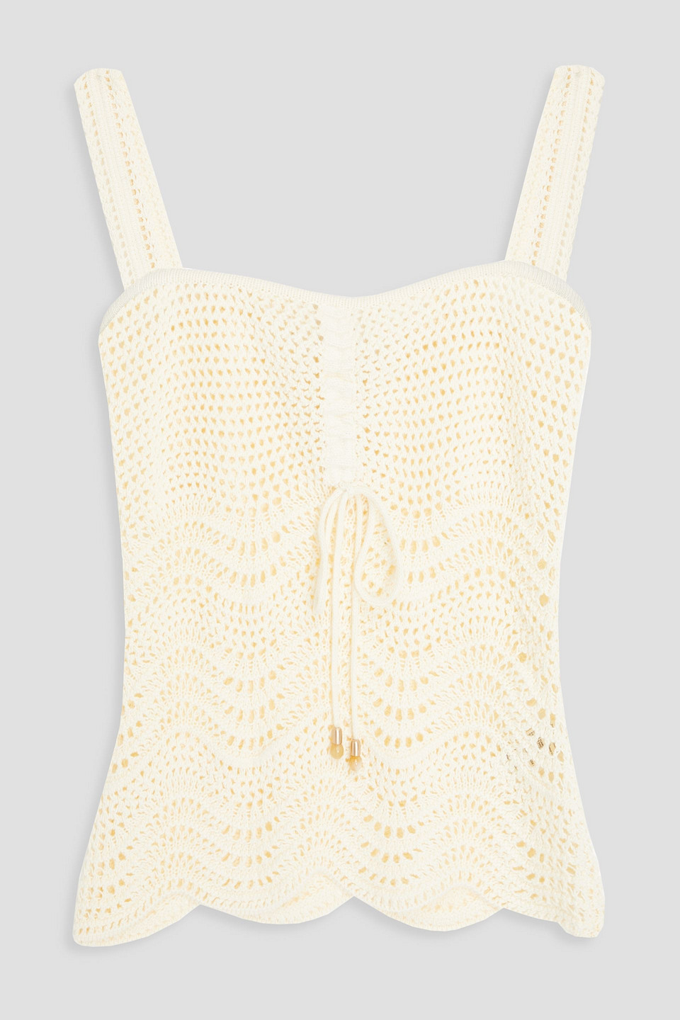 Zimmermann Crochet-knit Cotton Tank In Creme