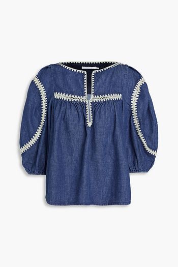 ZIMMERMANN Whipstitched denim top