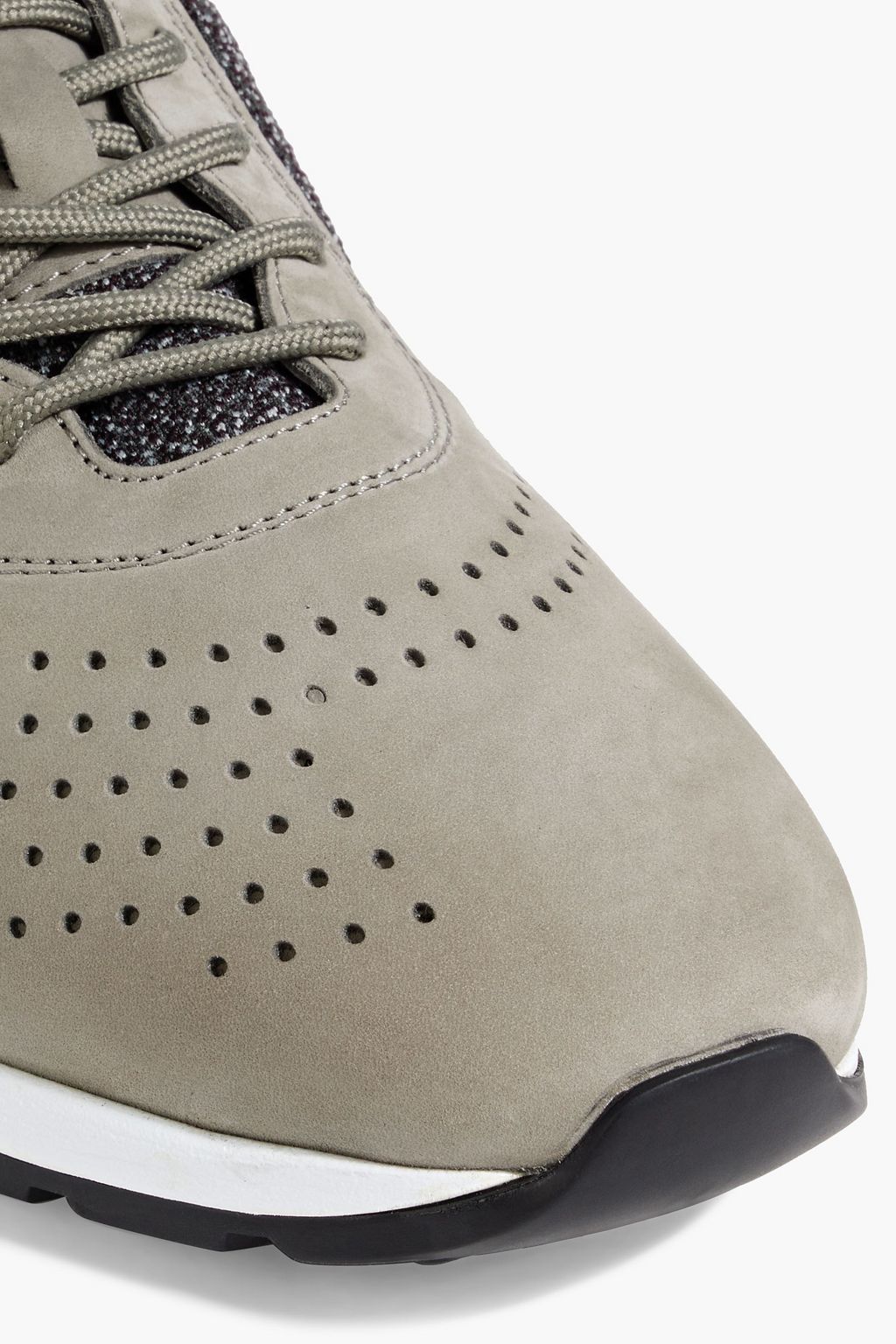 TOD'S Nubuck and stretch-knit sneakers