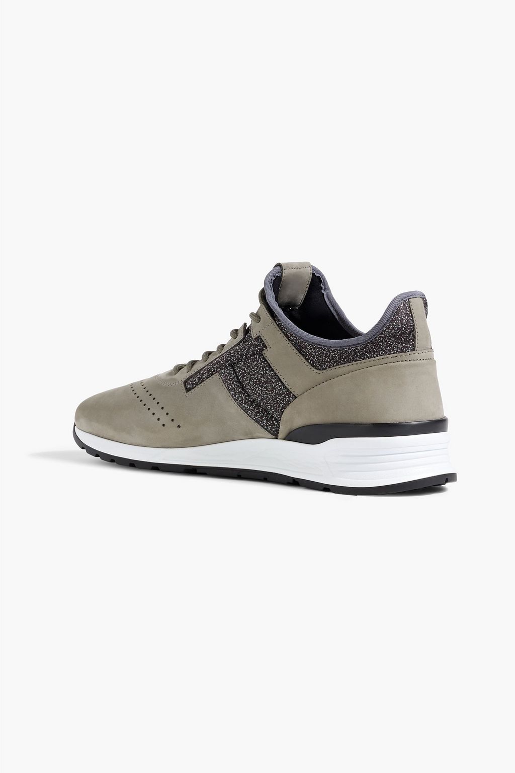 TOD'S Nubuck and stretch-knit sneakers