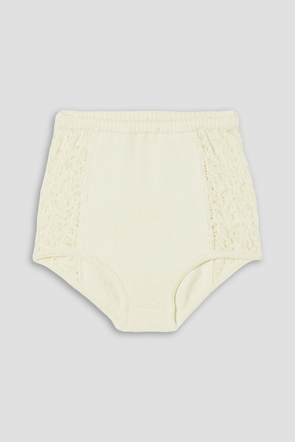 Le Kasha Ubari Crocheted Linen Briefs In Ivory