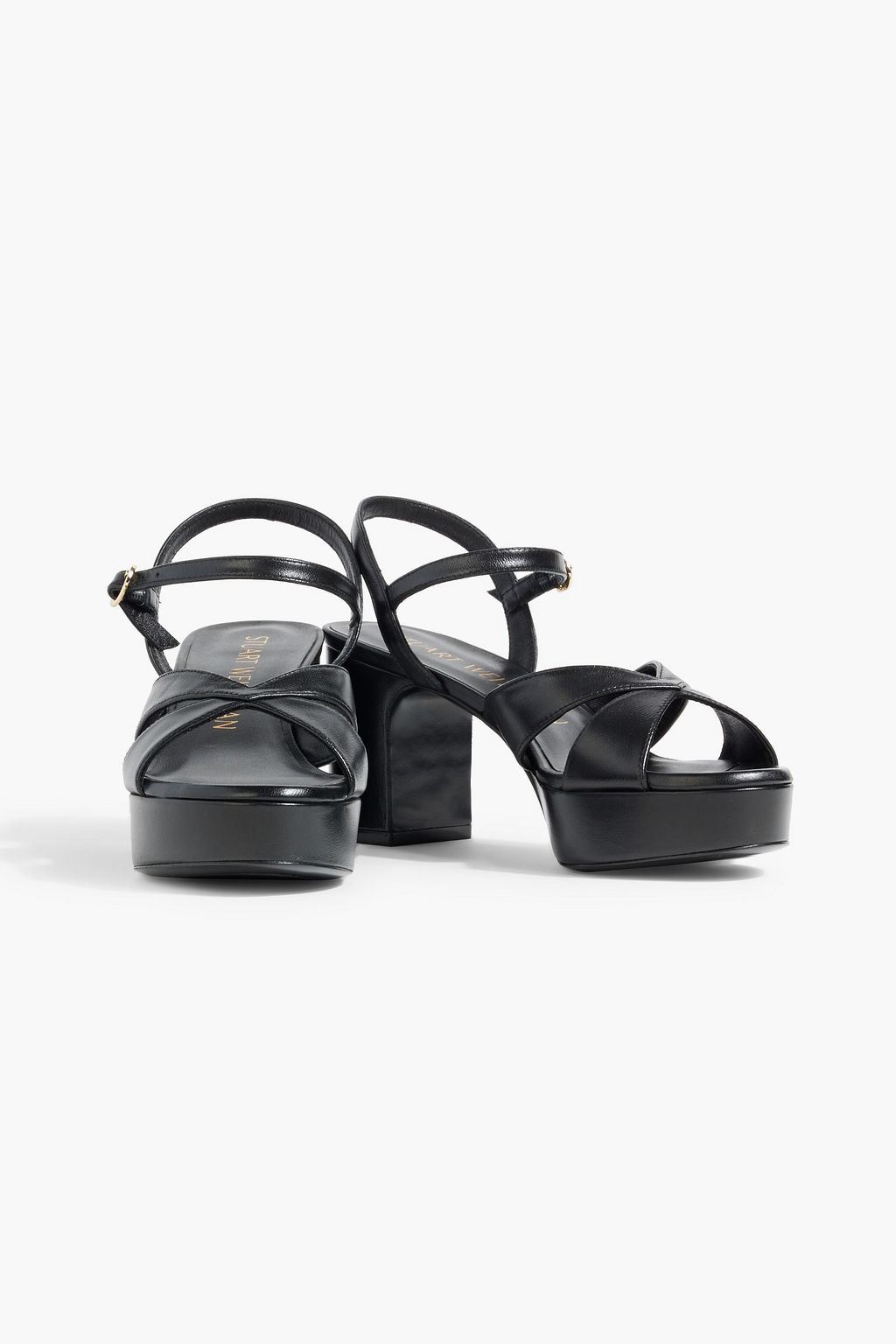 STUART WEITZMAN 카르멘 가죽 플랫폼 샌들
