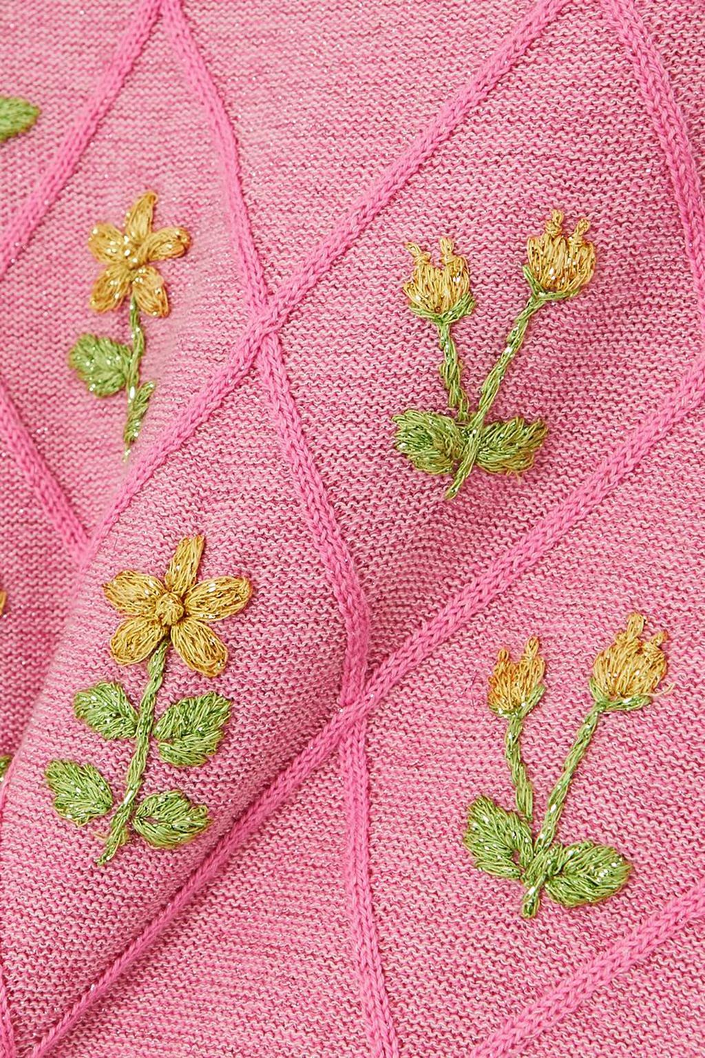 CORMIO Oma ribbed embroidered metallic cotton-blend sweater