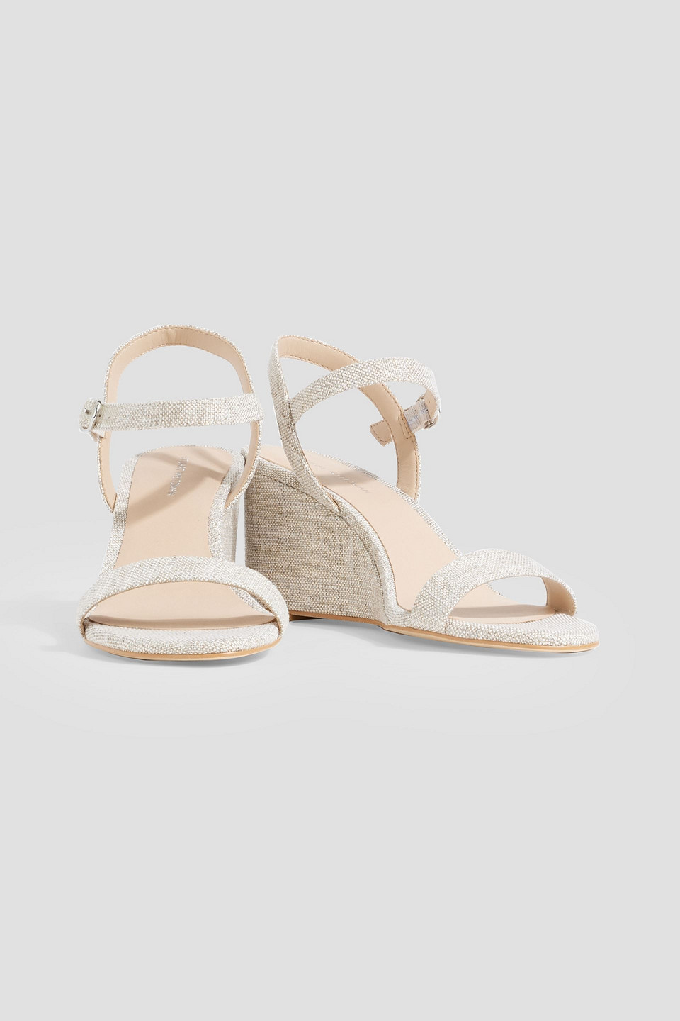 STUART WEITZMAN DANCER 75 LEATHER CANVAS SANDALS