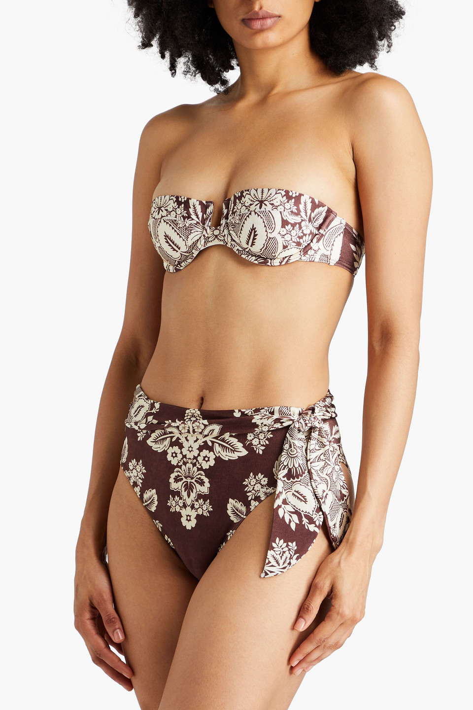 Zimmermann - Bikini-oberteil Mit Floralem Print - Braun - 0 C/d 