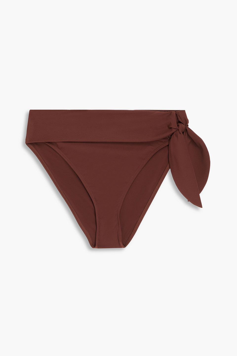 Zimmermann Knotted Mid-rise Bikini Briefs In Braun