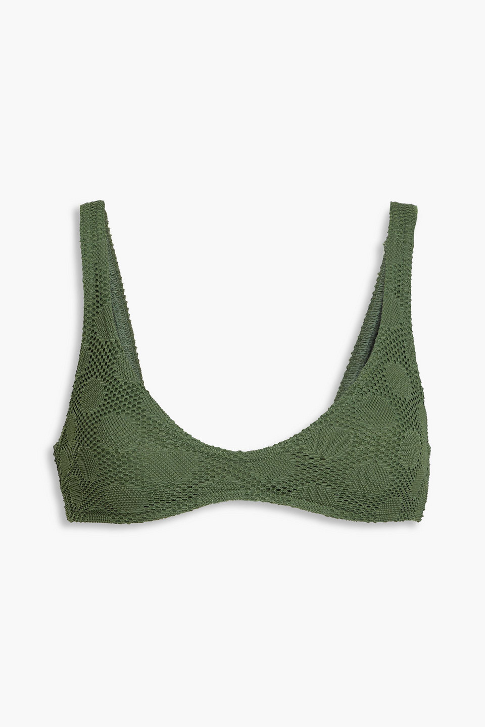 Zimmermann Polka-dot Bikini Top In Army Green