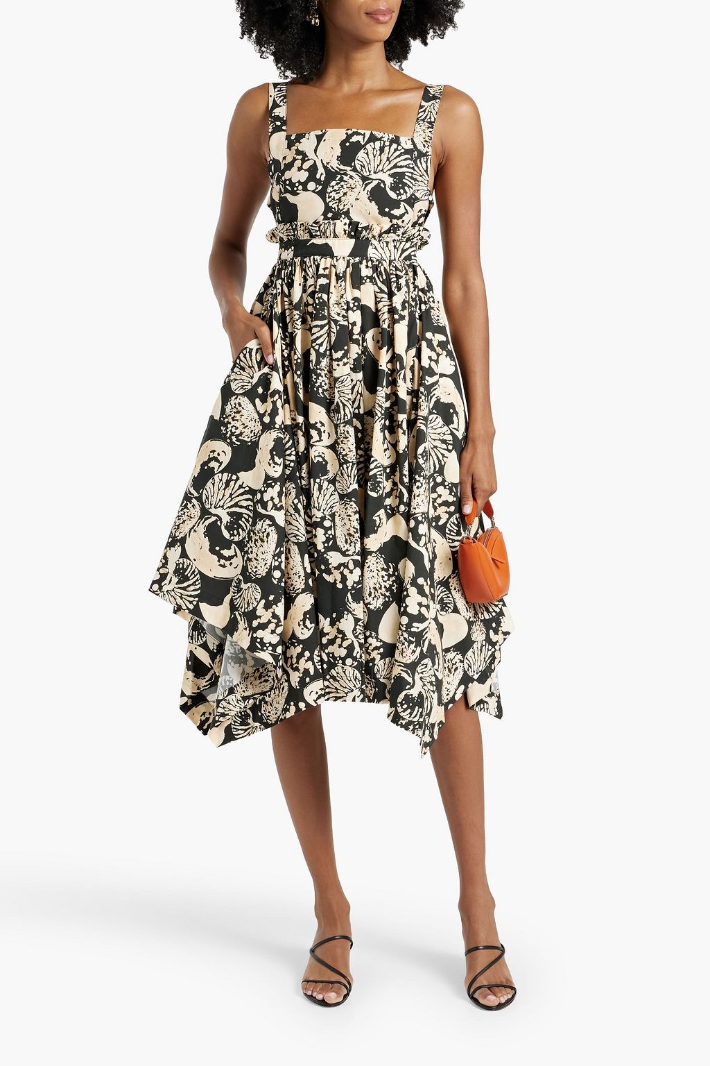 AGUA BY AGUA BENDITA Lunatus Cosecha printed cotton-poplin midi dress