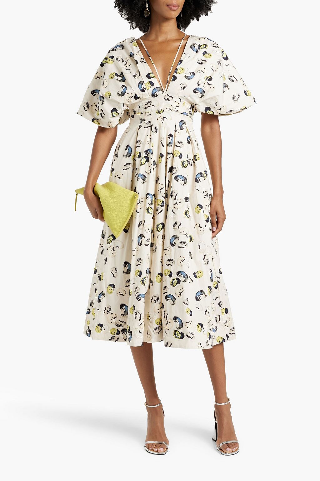 AGUA BY AGUA BENDITA Federica Cosecha pleated printed cotton midi dress