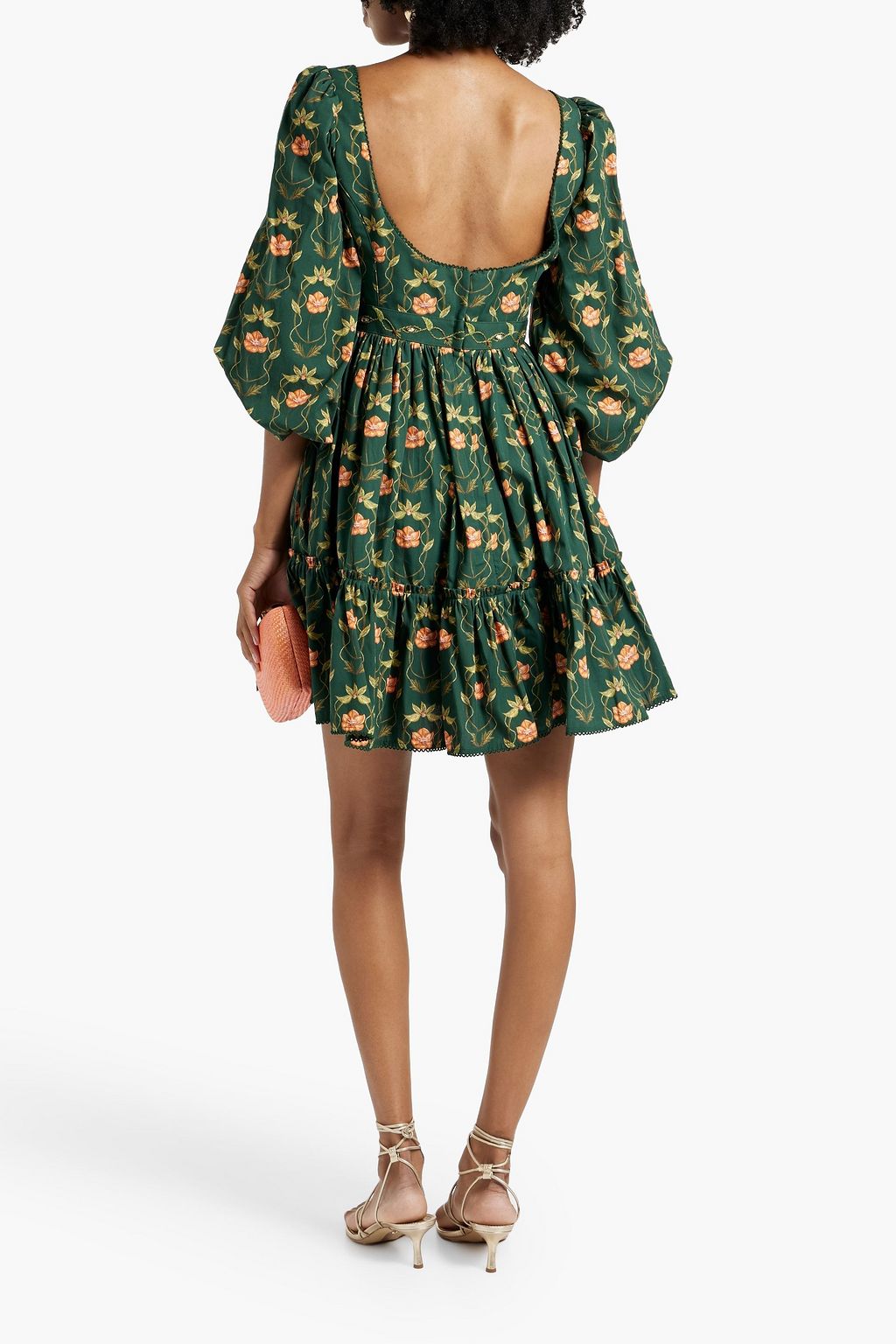 AGUA BY AGUA BENDITA Delirio Esoterica embellished floral-print cotton-poplin mini dress