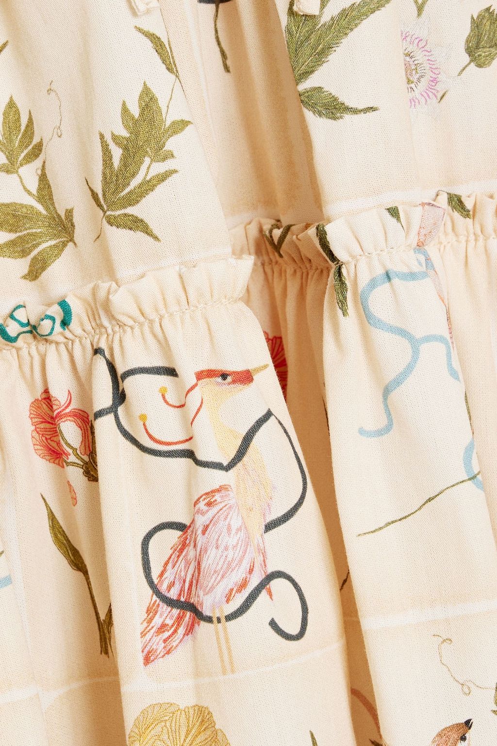 AGUA BY AGUA BENDITA Manzanilla Paraiso embroidered printed cotton-poplin mini dress