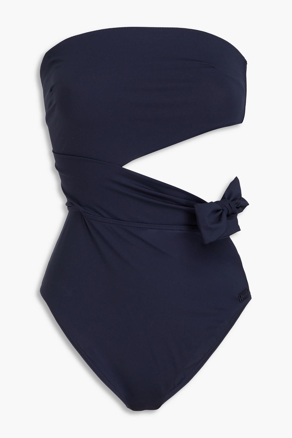 Zimmermann Bandeau-badeanzug Mit Cut-outs Und Knotendetail In Marineblau