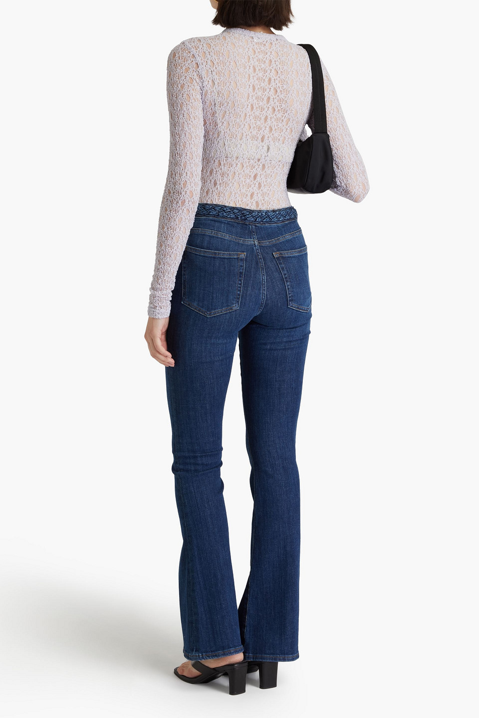 Frame Stretch-lace Top In Lilac