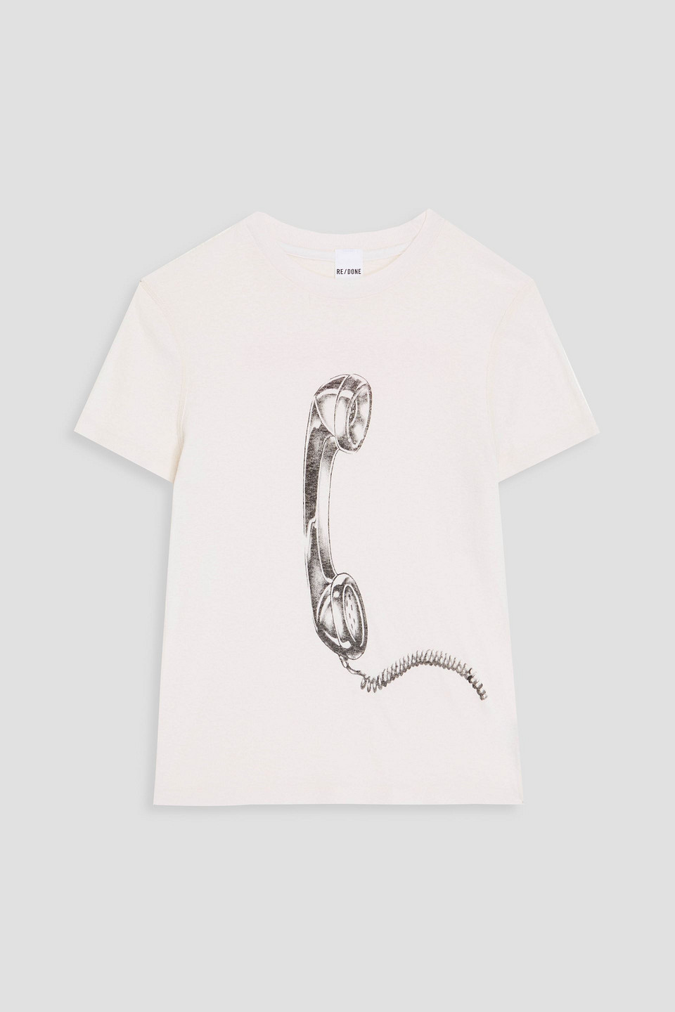 Re/done Printed Cotton-jersey T-shirt In Off-white