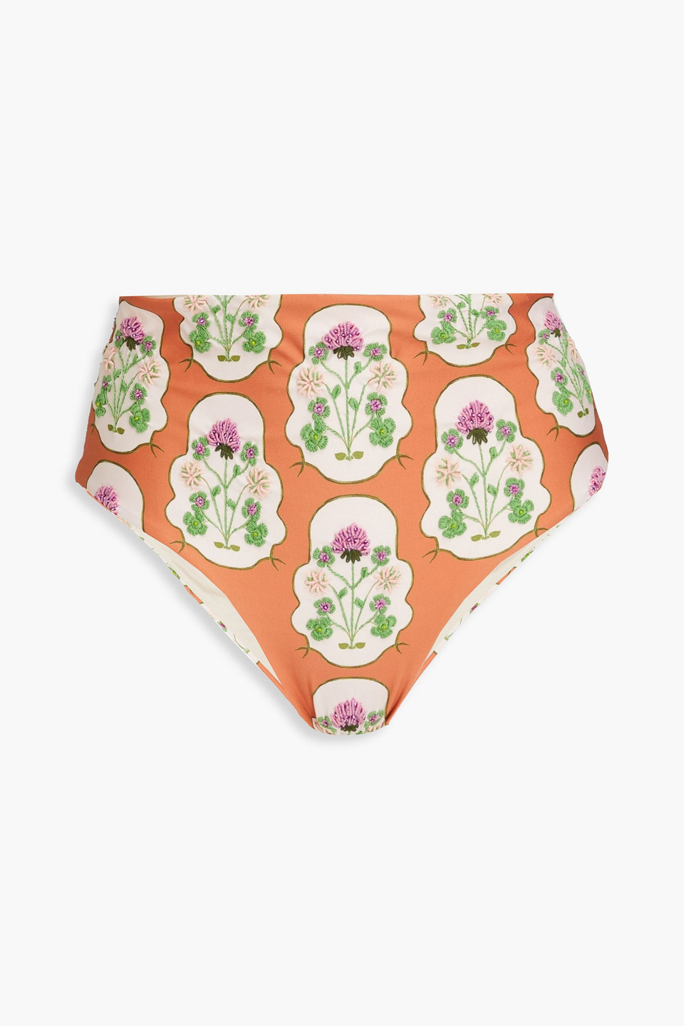 Agua By Agua Bendita Magenta Trebol Floral-print Mid-rise Bikini Briefs In Multi