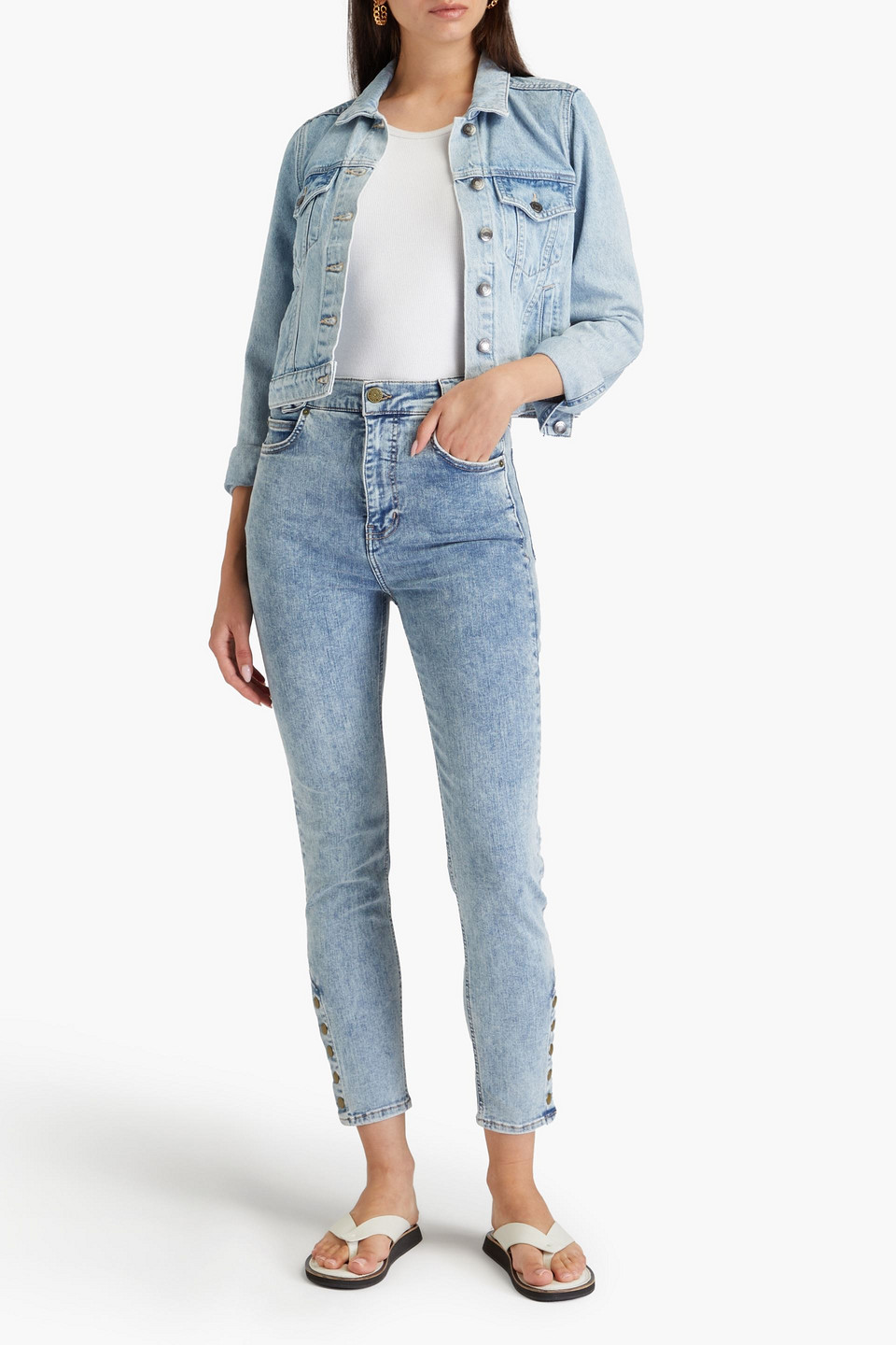 FRAME CROPPED HIGH-RISE SKINNY JEANS