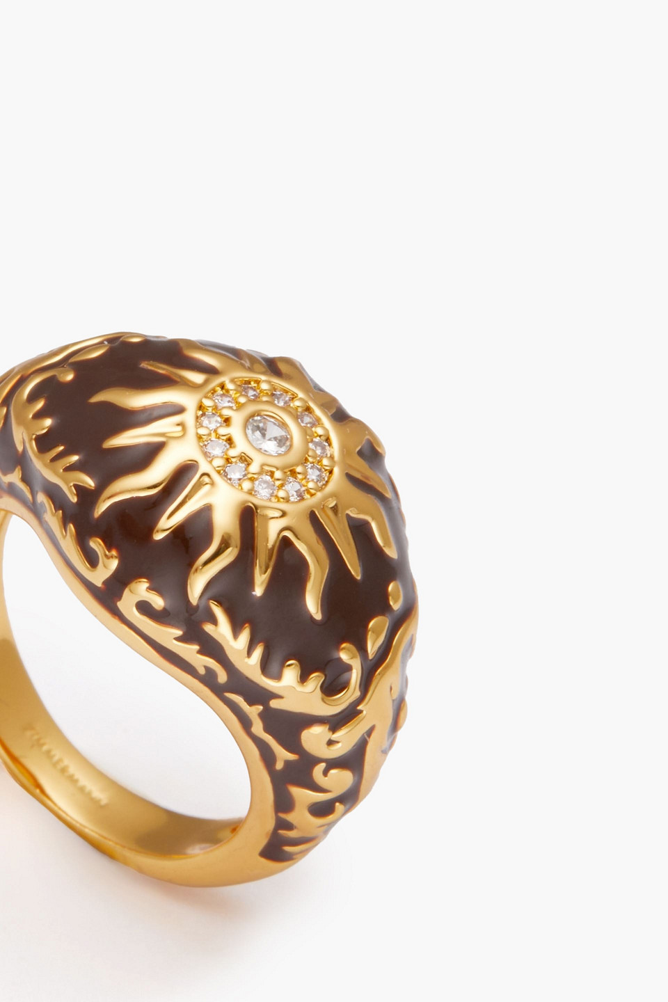 Zimmermann Gold-tone, Enamel And Crystal Ring In Merlot