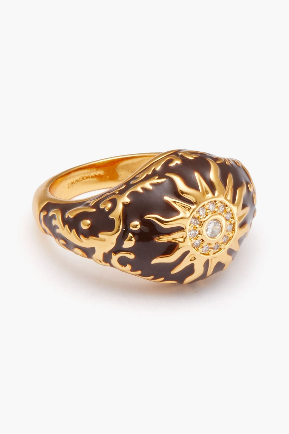 Zimmermann Gold-tone, Enamel And Crystal Ring In Merlot