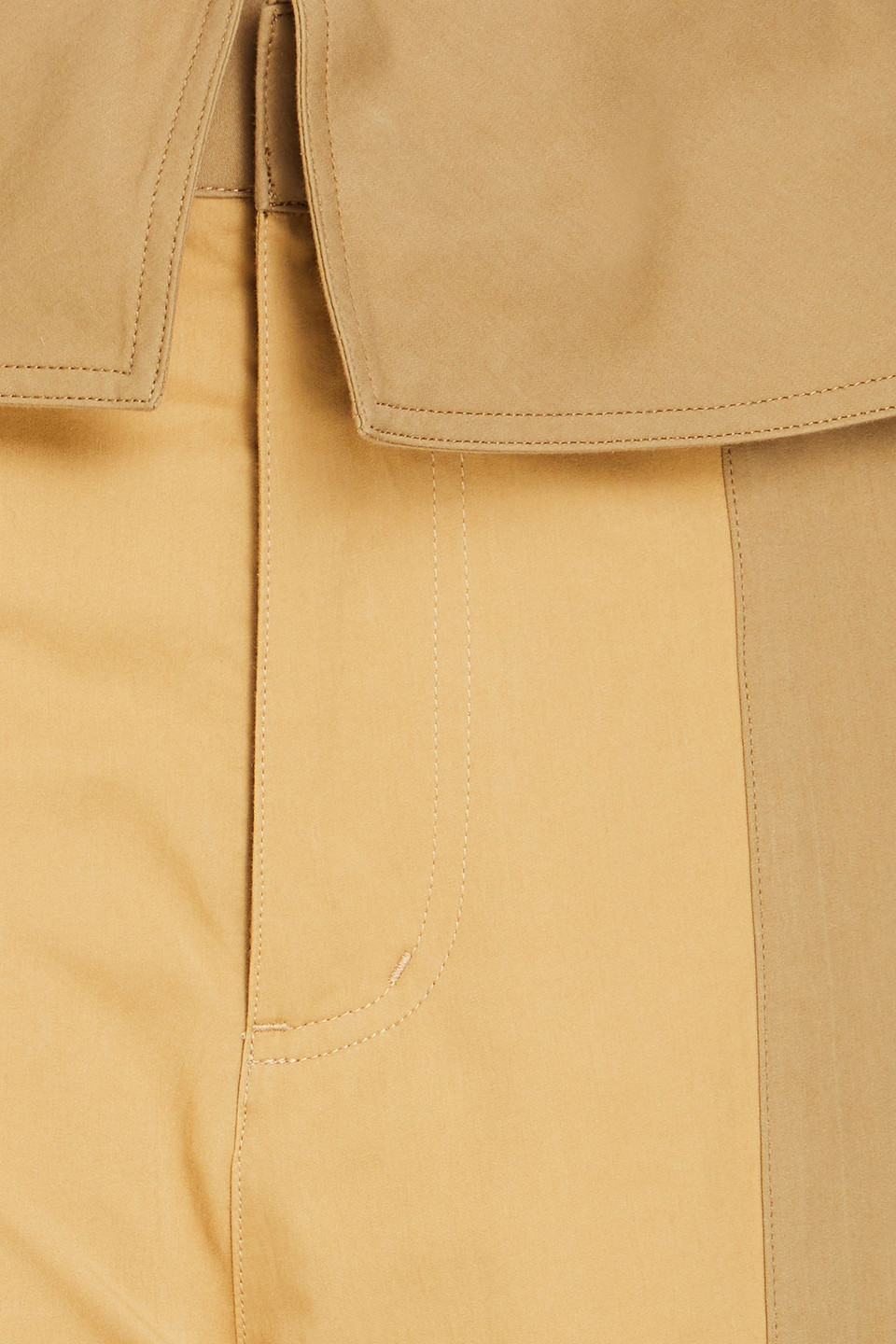 Frame Two-tone Cotton-poplin Tapered Pants In Camel
