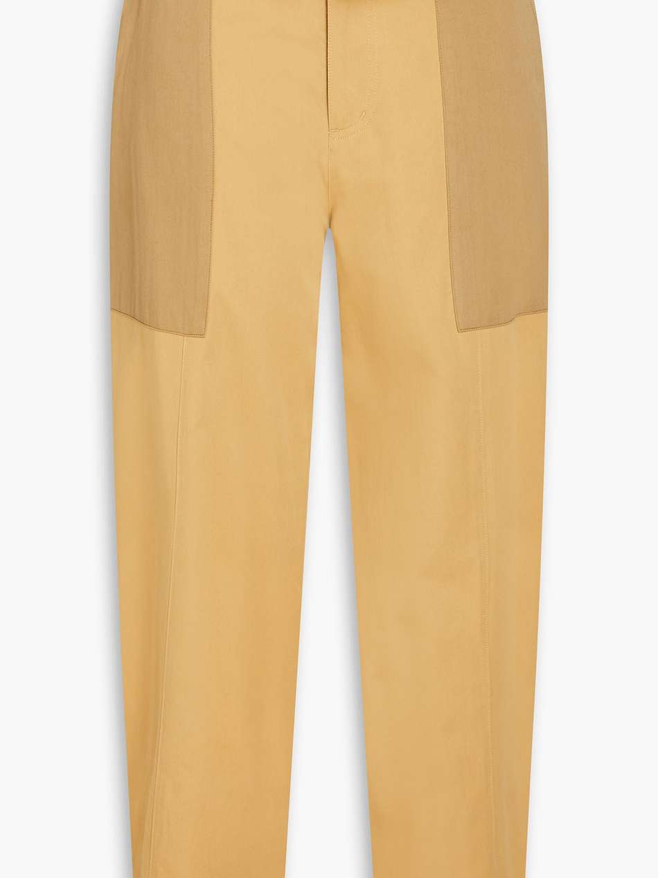 two-tone cotton-poplin tapered pants