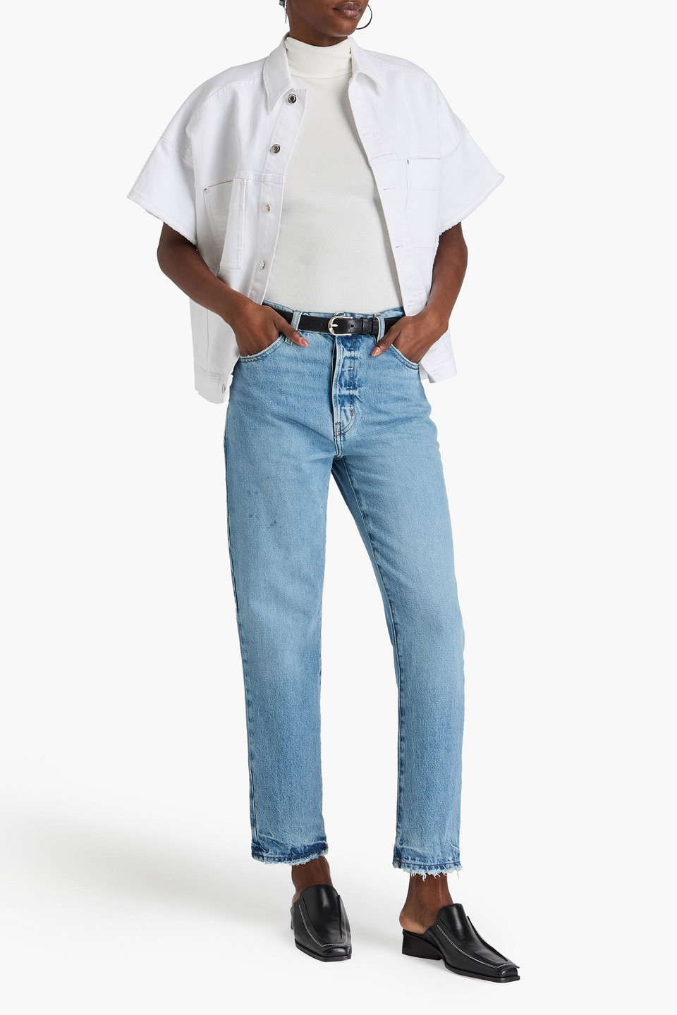 FRAME LE MEC HIGH-RISE STRAIGHT-LEG JEANS