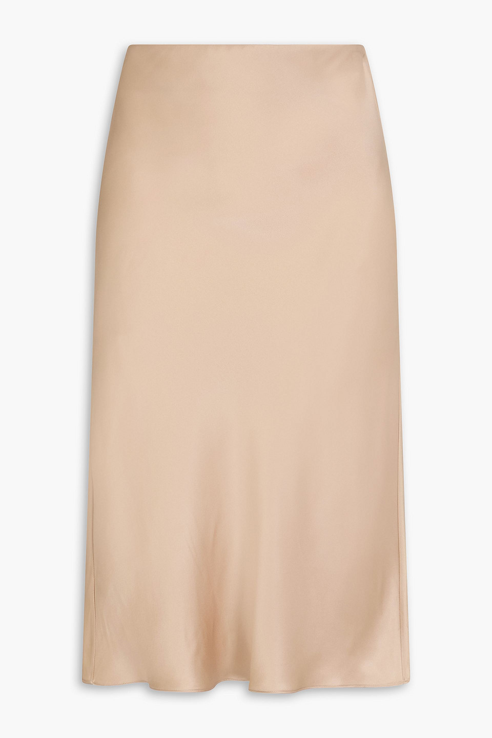 Frame Silk-satin Skirt In Beige