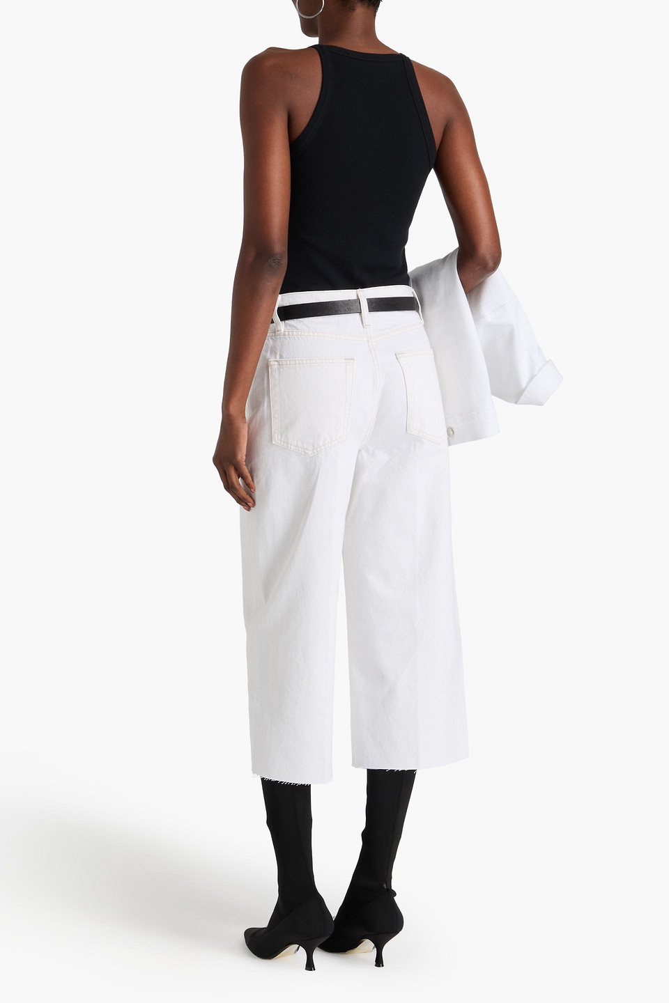 FRAME CROPPED HIGH-RISE WIDE-LEG JEANS