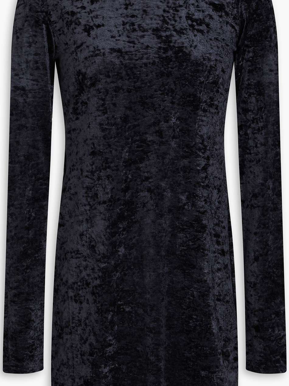 crushed-velvet mini dress