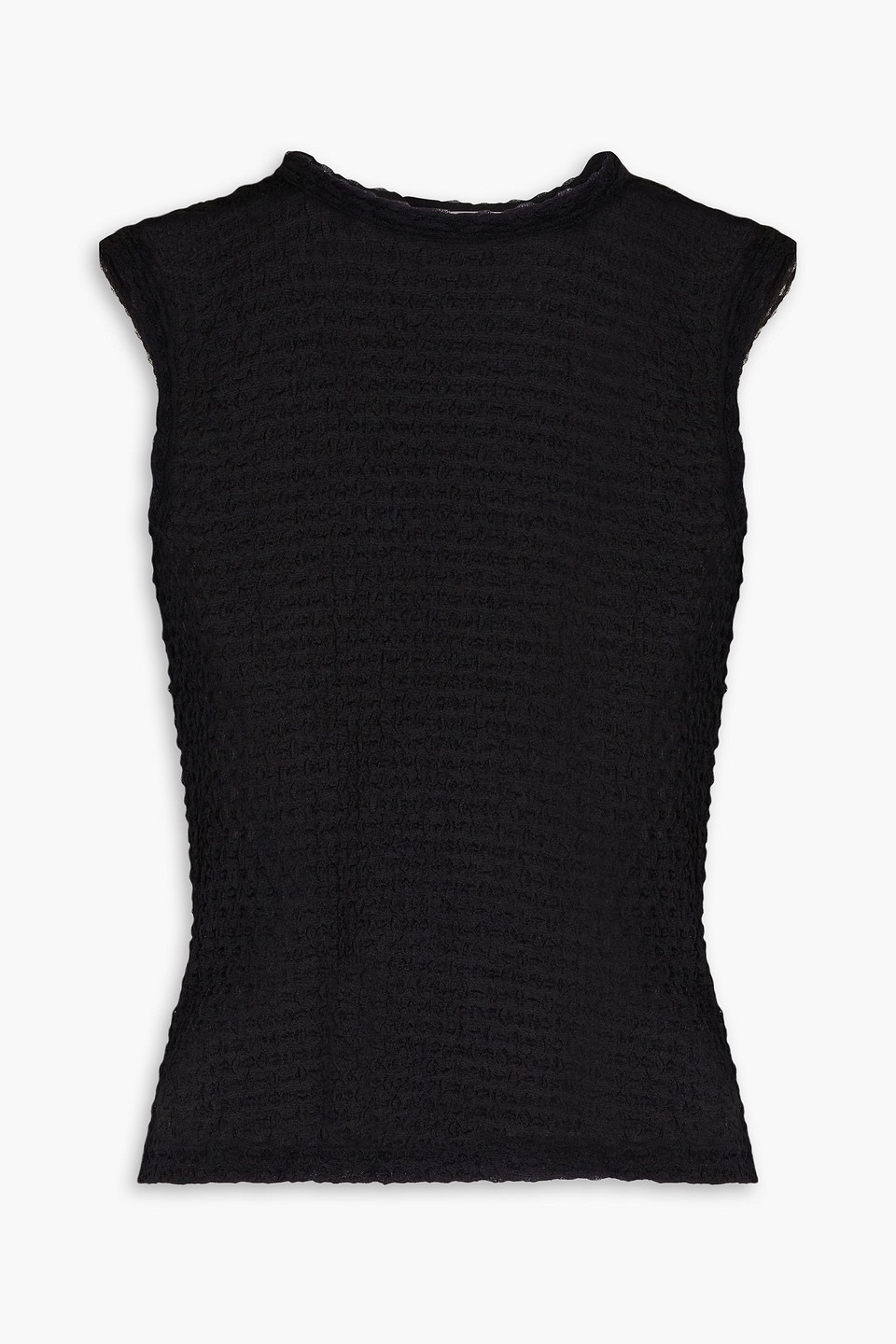 Frame Stretch-lace Top In Black