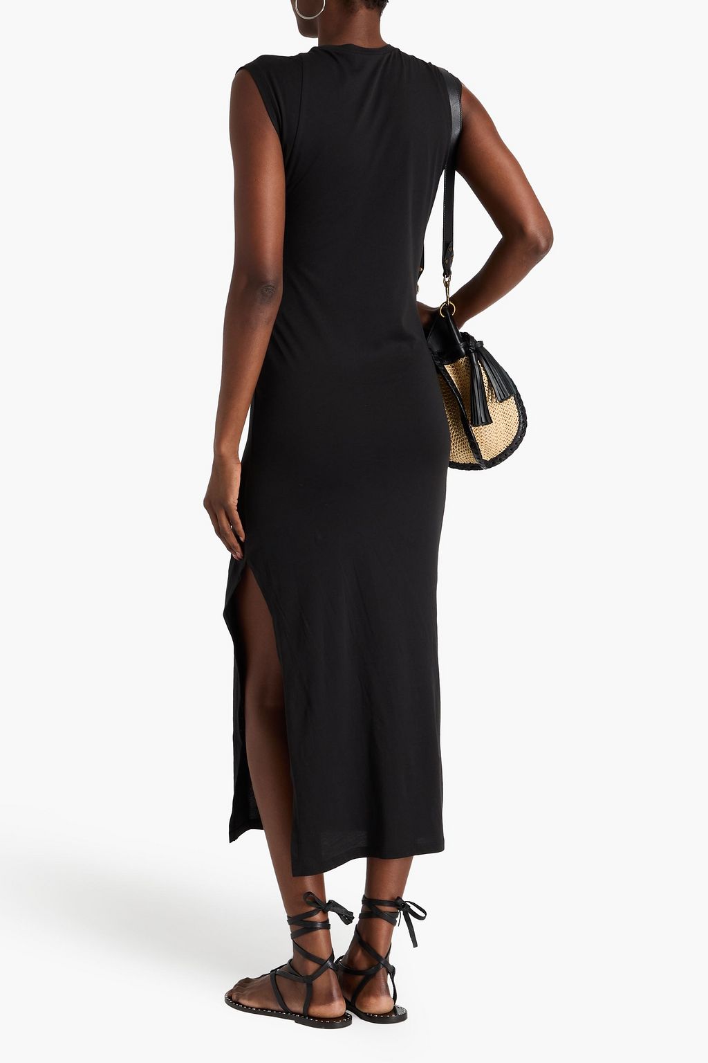 FRAME Le Muscle cotton-jersey midi dress