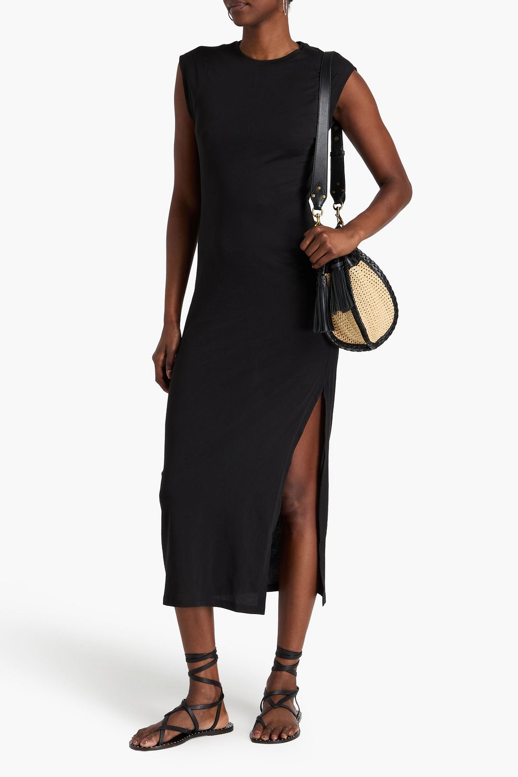 FRAME Le Muscle cotton-jersey midi dress