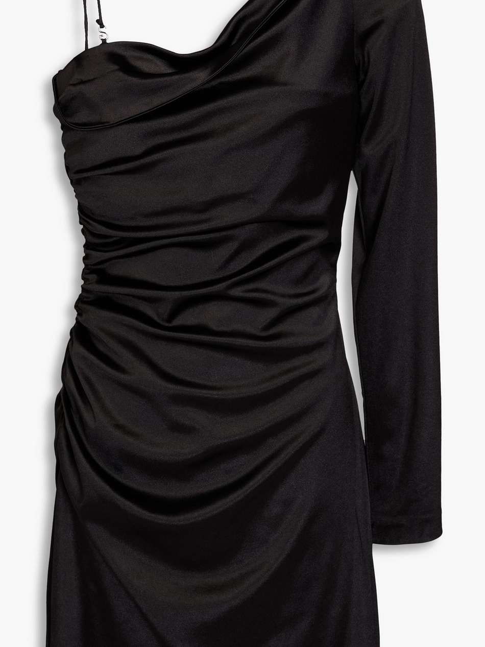 karter one-shoulder satin-jersey mini dress