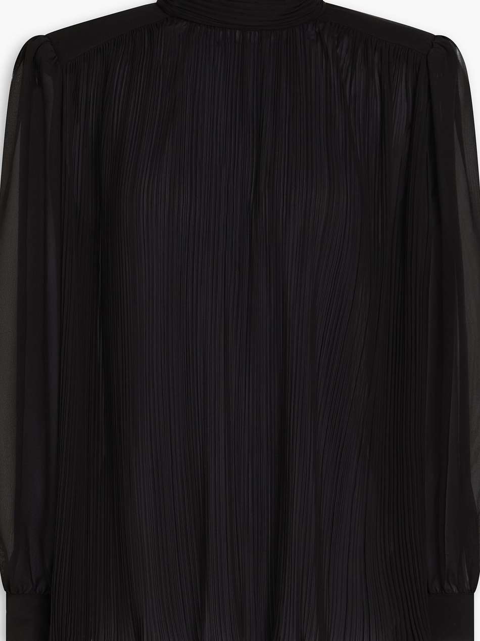 plissé-chiffon blouse
