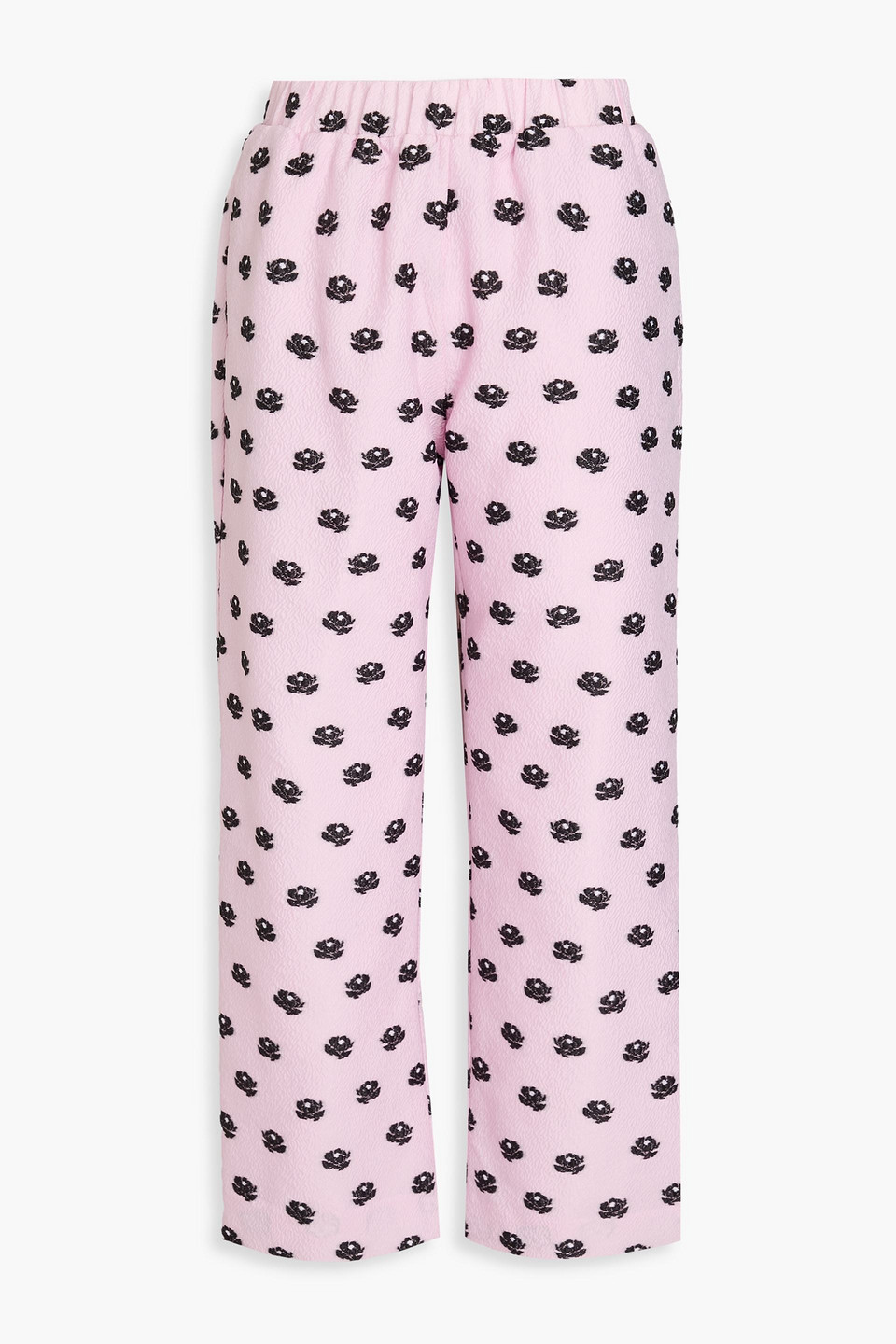 Stine Goya Isra Floral-jacquard Straight-leg Trousers In Brown