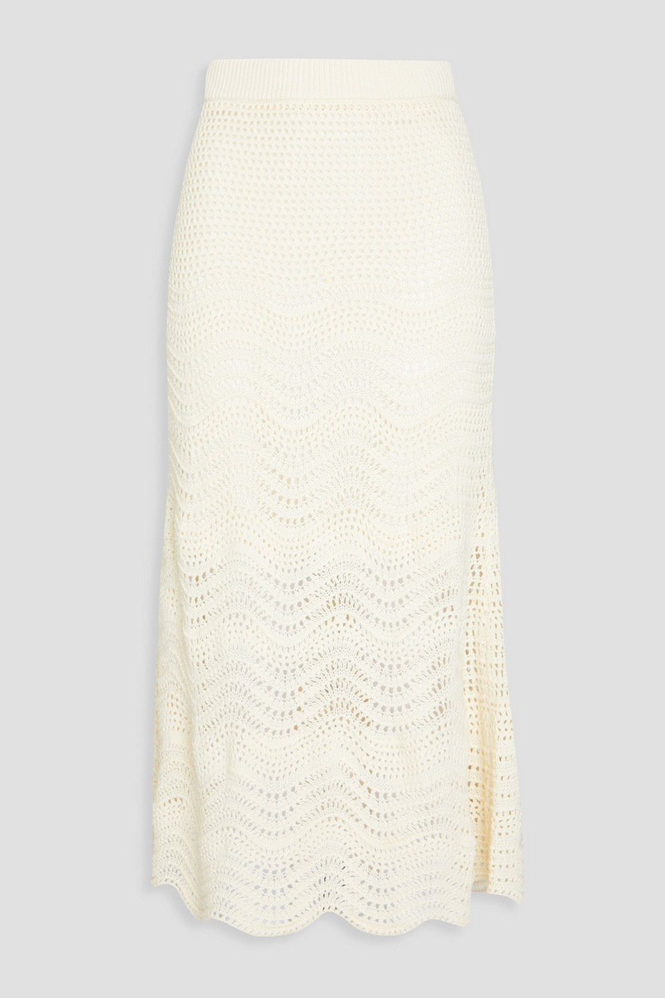 Zimmermann Neutral Devi Cotton Knitted Skirt In Cream
