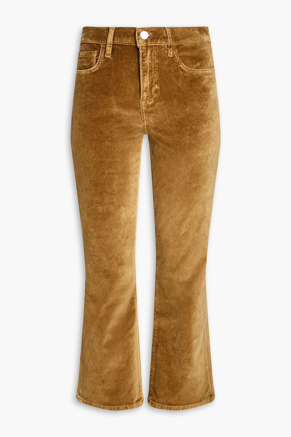 Frame Le Crop Mini Corduroy Bootcut Jeans In Camel