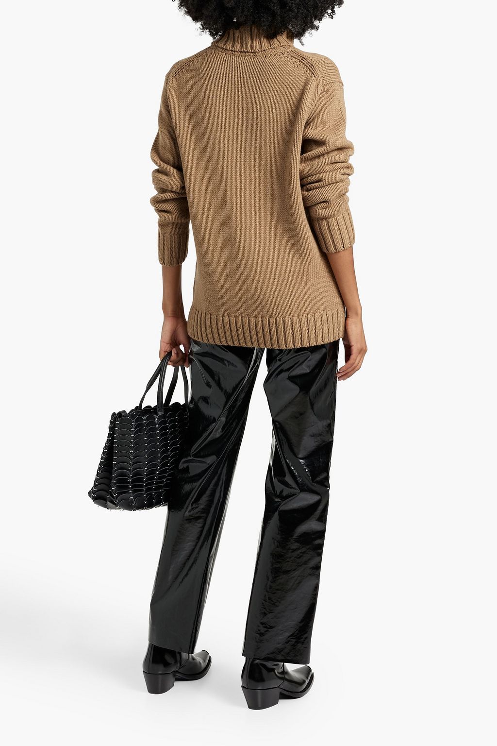 HELMUT LANG كنزة رياضية بياقة عالية بتصميم محبوك