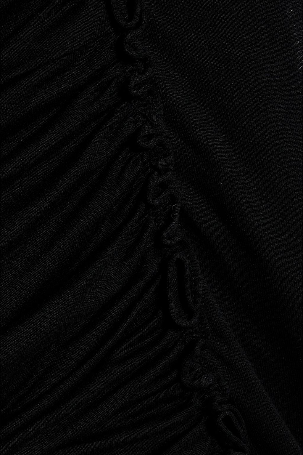 HELMUT LANG Cutout ruched jersey turtleneck midi dress
