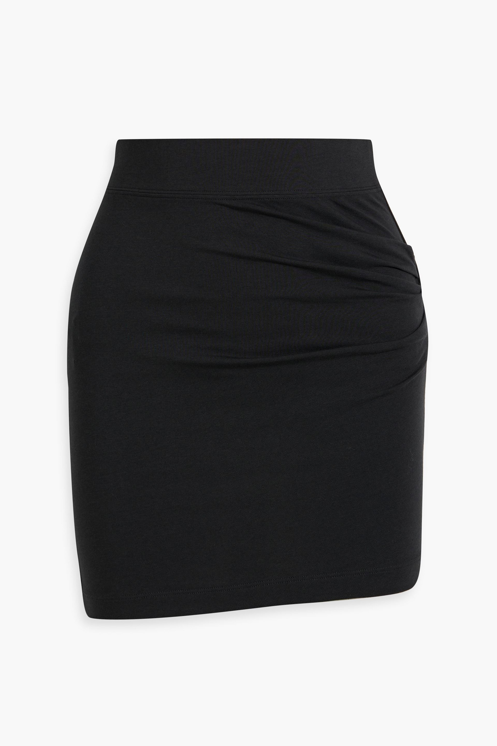 Helmut Lang Ruched stretch cotton and modal-blend jersey mini skirt