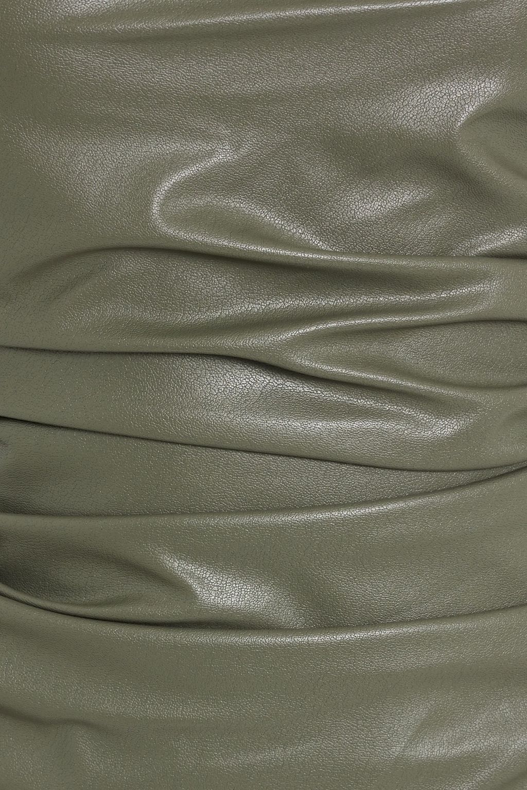 HELMUT LANG Strapless ruched faux leather top