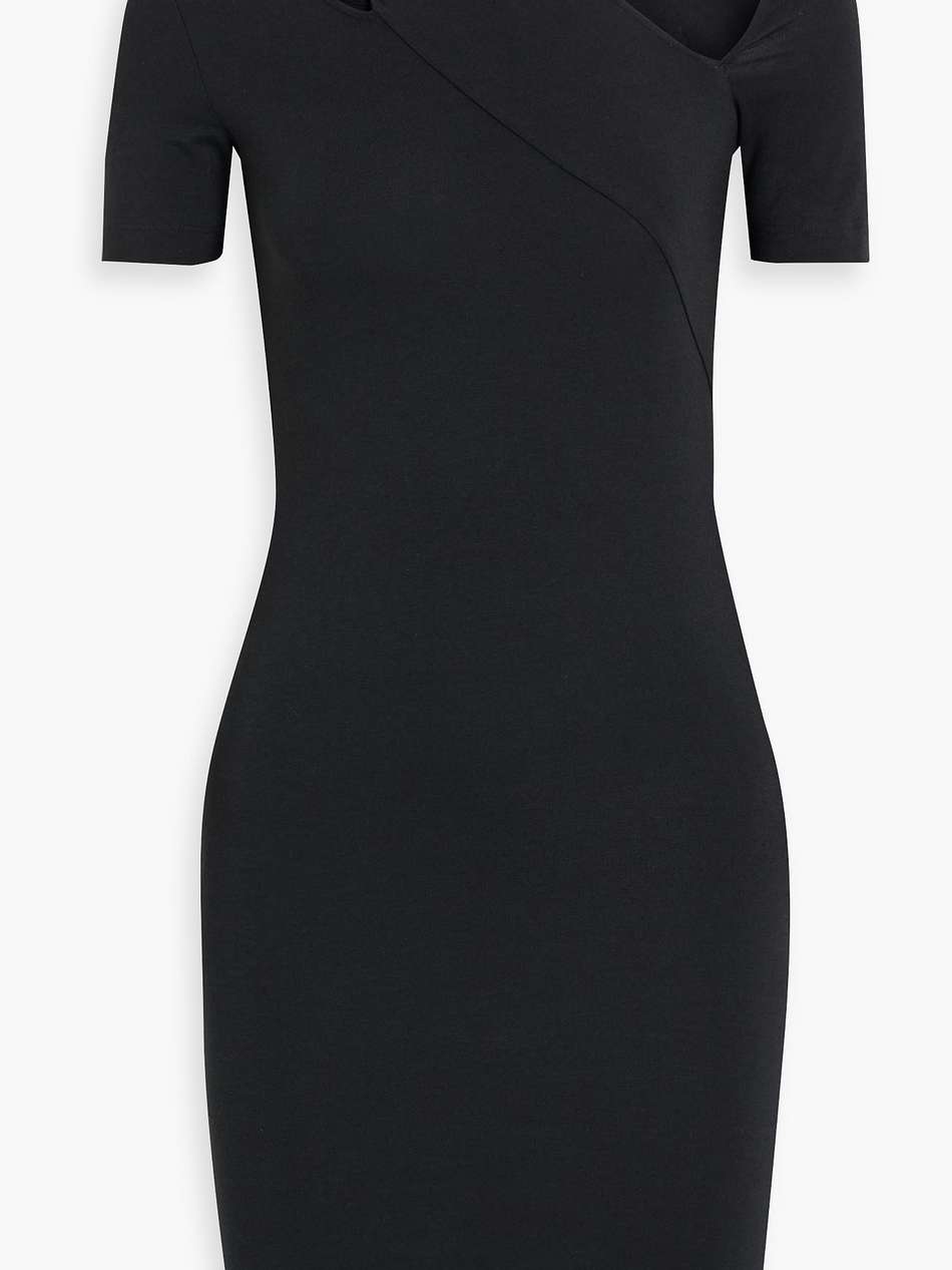 cutout stretch cotton and modal-blend jersey mini dress