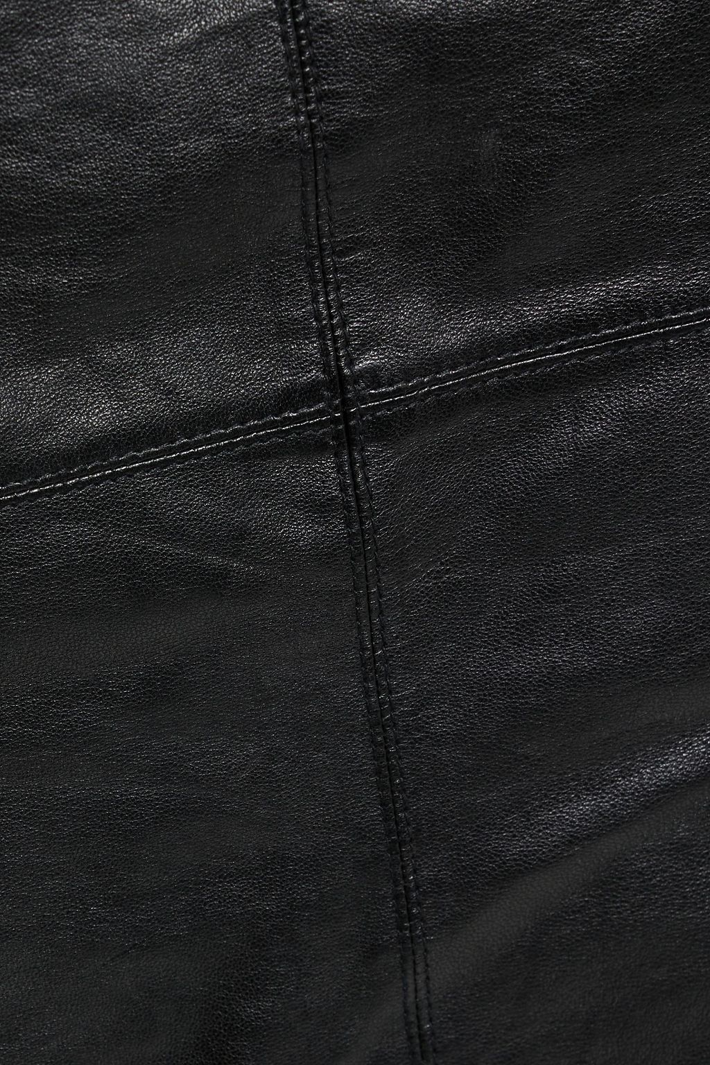 HELMUT LANG Lace-trimmed leather midi skirt