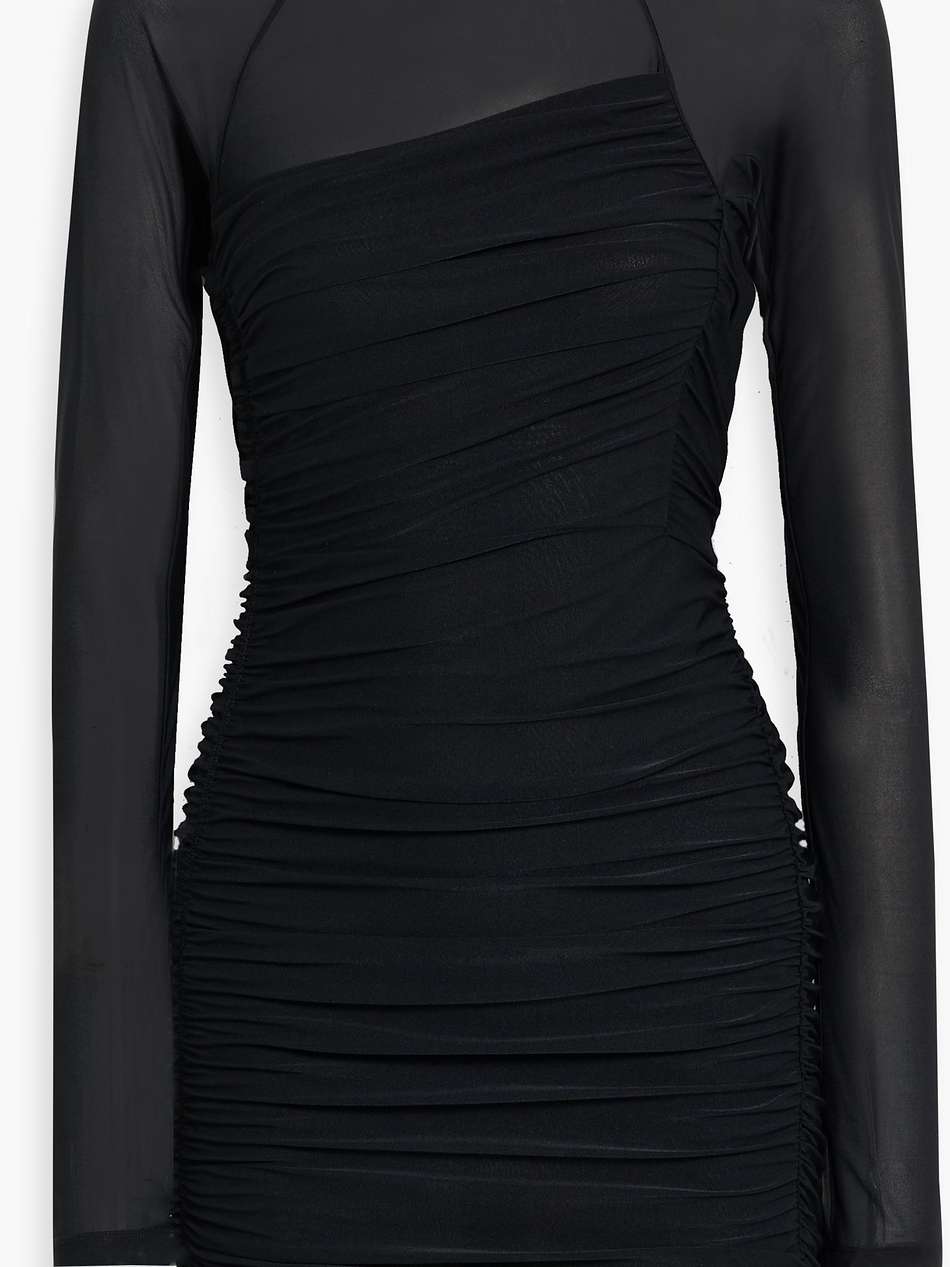 ruched chiffon mini dress