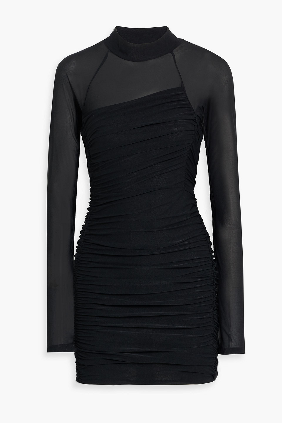 Ruched chiffon mini dress