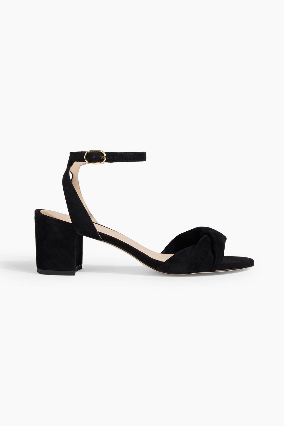 Stuart Weitzman Everly 50 Suede Sandals In Black