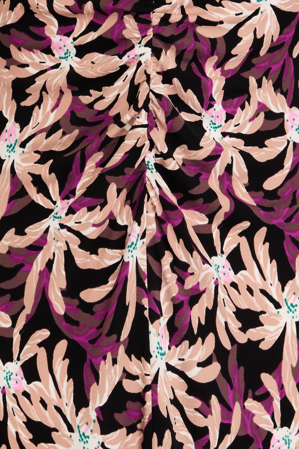 DIANE VON FURSTENBERG SYLVIANA RUCHED FLORAL-PRINT JERSEY MIDI DRESS