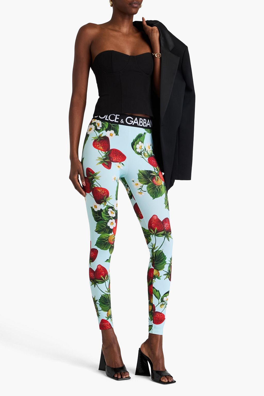DOLCE&GABBANA Floral-print stretch-jersey leggings