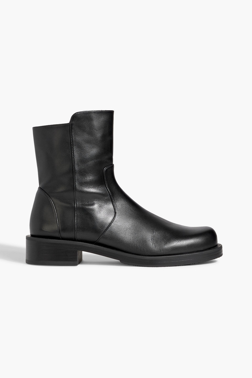 Stuart Weitzman Leather 5050 Bold Ankle Boots 40 In Black